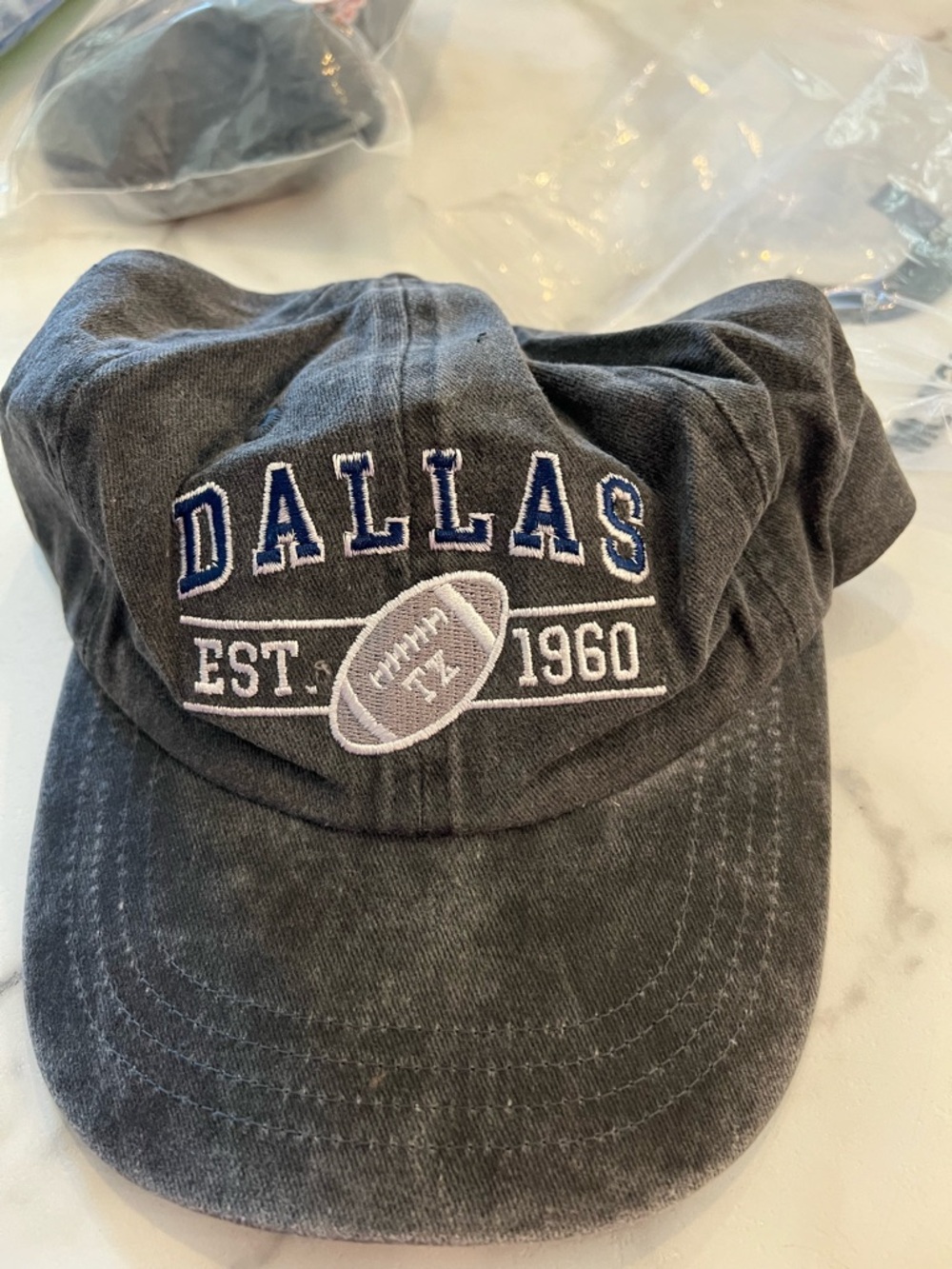 Dallas Embroidered Football Cap - Gray